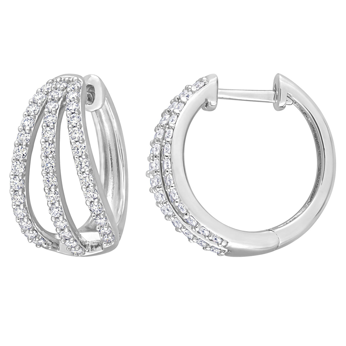 Moissanite hoop earrings .80 ct t.g.w. in sterling silver