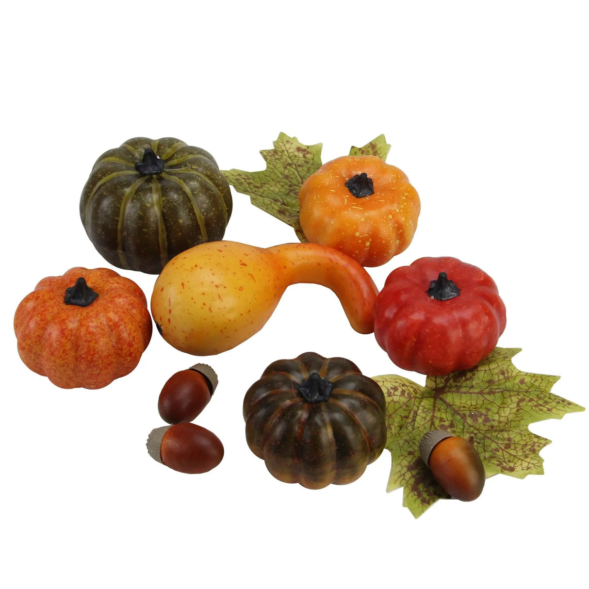 Northlight Harvest Decoration Set (10-Pc) | Artificial Pumpkins, Gourds & Leaves Northlight