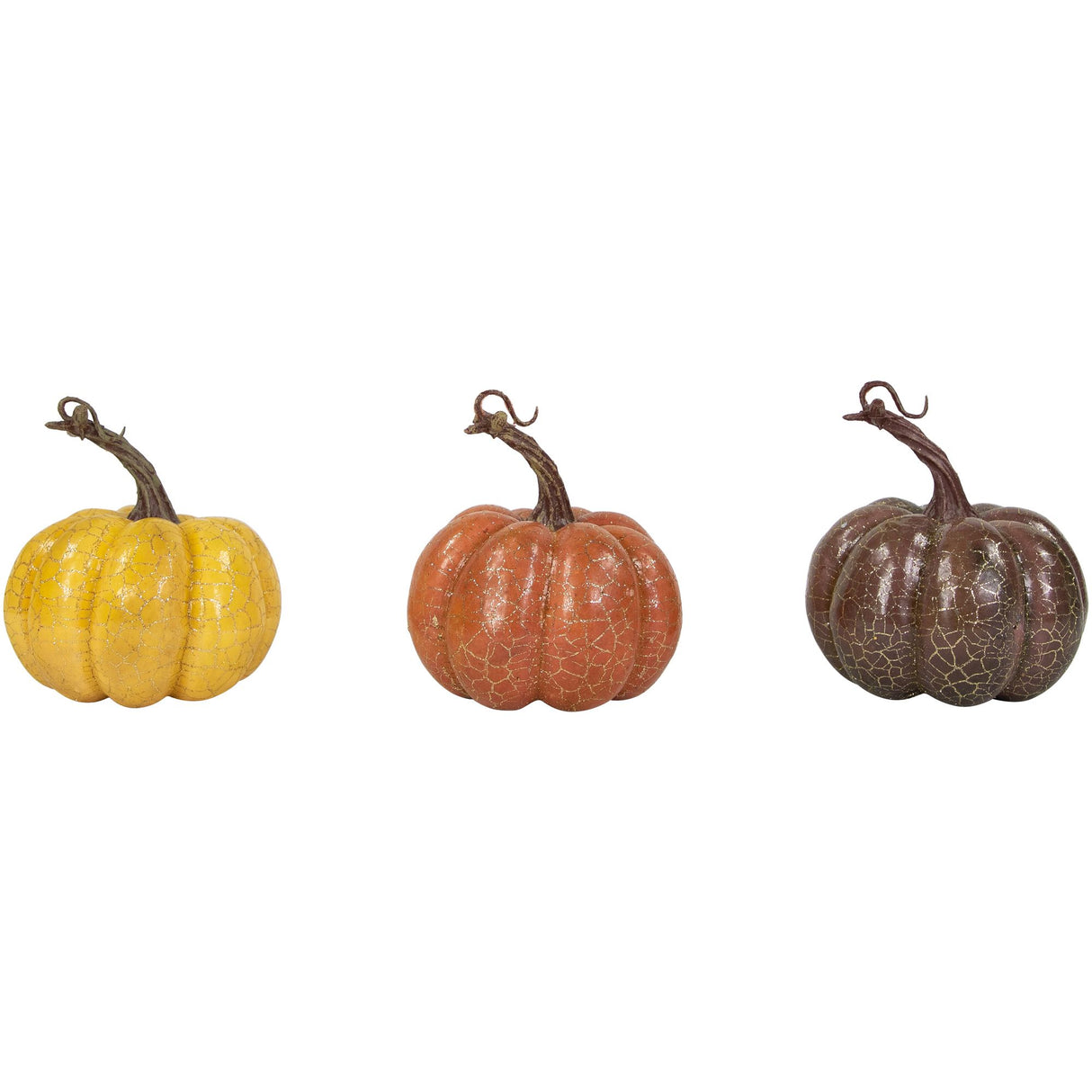 Northlight Fall Harvest Crackle Finish Pumpkins 3-pack