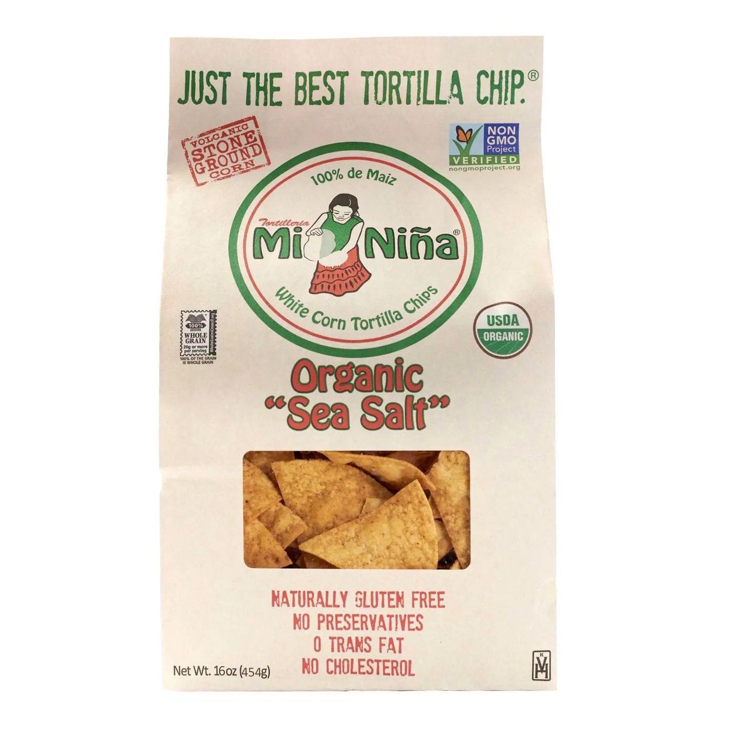 Mi Nina Organic Sea Salt Tortilla Chips (16 oz) | Made with Non-GMO Ingredients Mi Nina