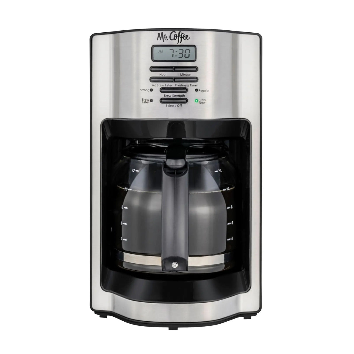 Mr. Coffee 12-Cup Programmable Coffee Maker (Stainless Steel) | Rapid Brew Convenience Mr. Coffee
