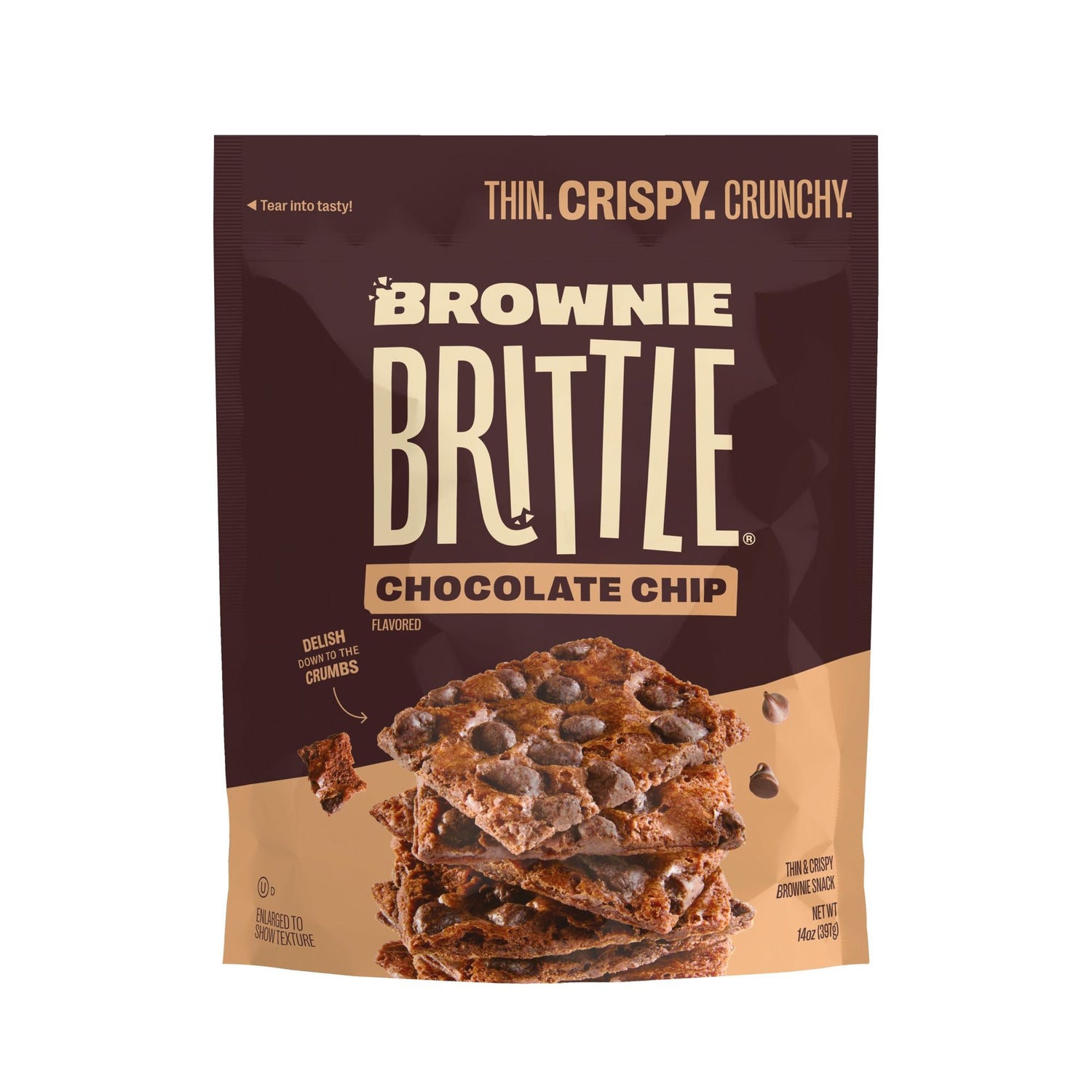 Sheila G’s Brownie Brittle – Chocolate Chip (14 oz) | Thin, Crispy Baked Snack with Sweet Crunch Sheila G's