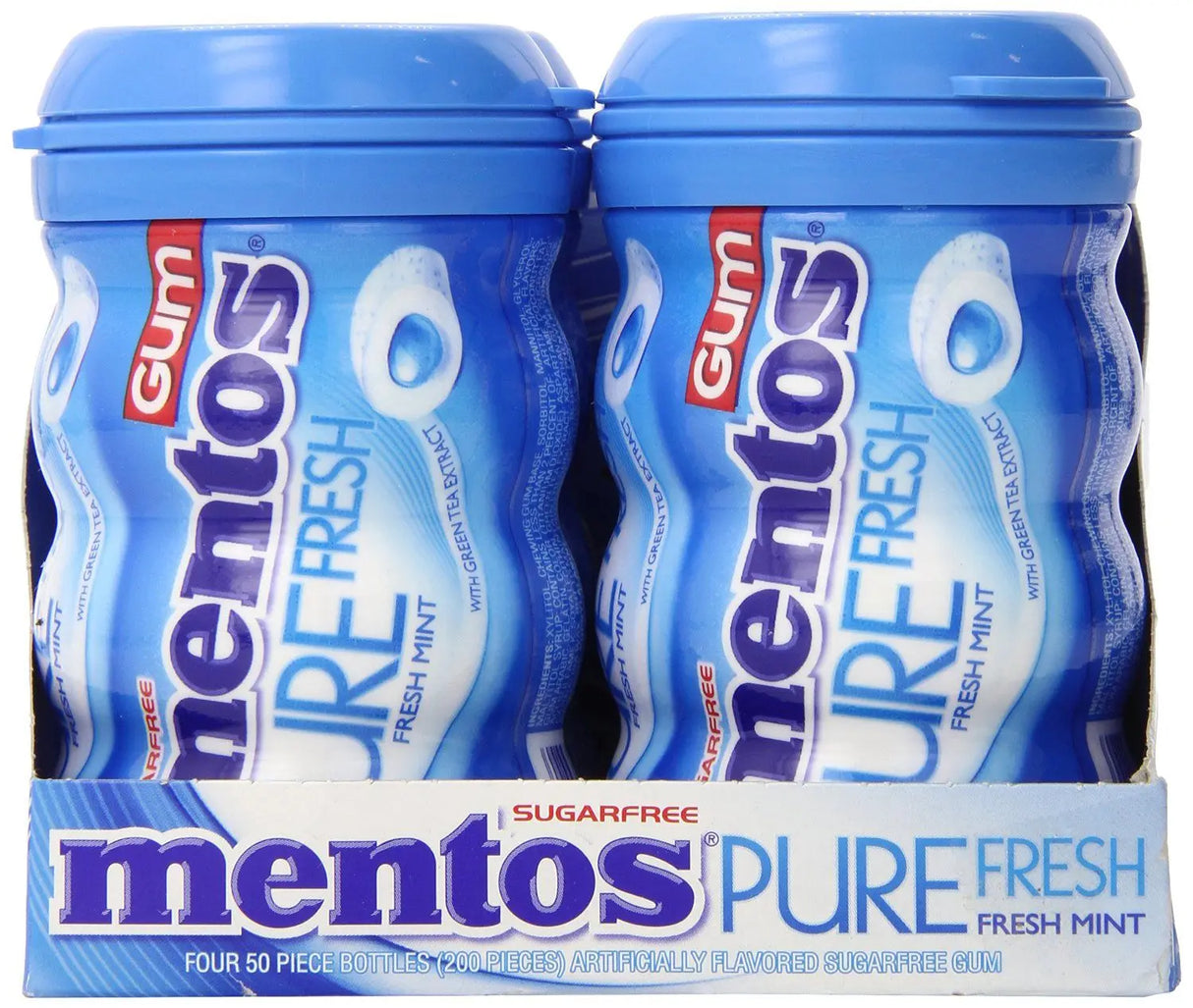 Mentos Pure Fresh Spearmint Gum (4-Pack, 50 ct Each) | Sugar-Free Breath Freshening Mentos