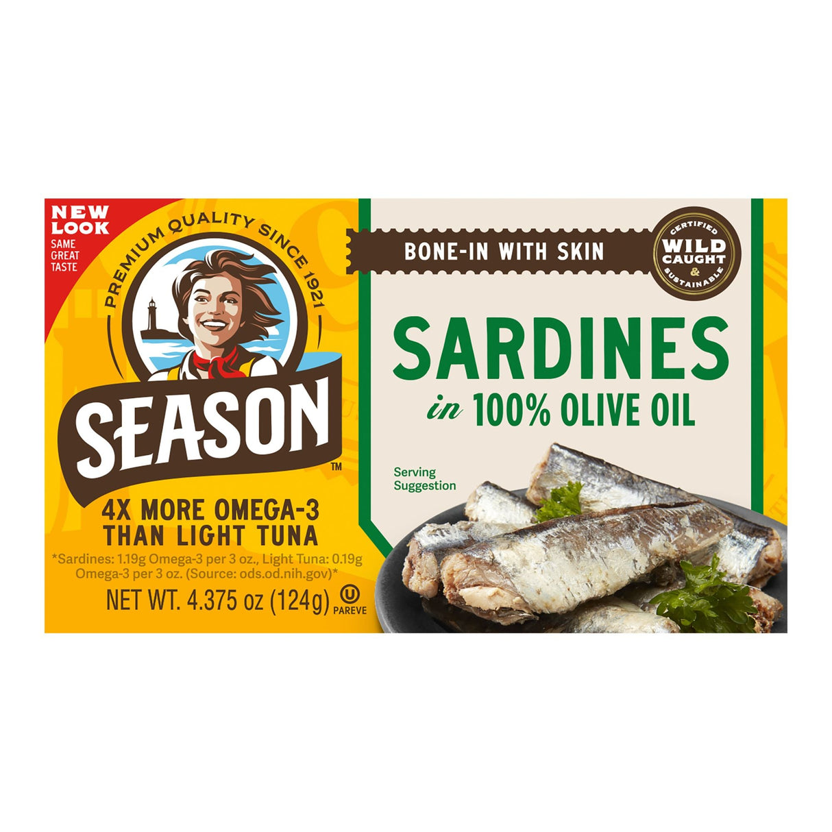 Season Sardines in Oil (10-Pack, 4.375 oz Each) | Wild Caught & Sustainably Sourced Season