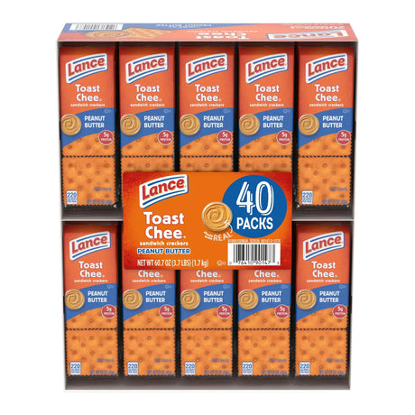 Lance ToastChee Peanut Butter Crackers Variety Pack (40 ct.) | Classic Flavor with Crispy Bite Lance