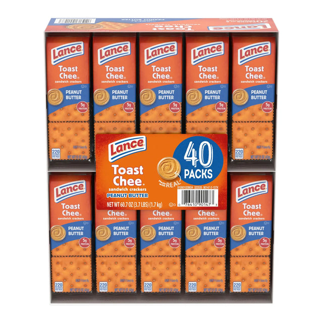 Lance ToastChee Peanut Butter Crackers Variety Pack (40 ct.) | Classic Flavor with Crispy Bite Lance