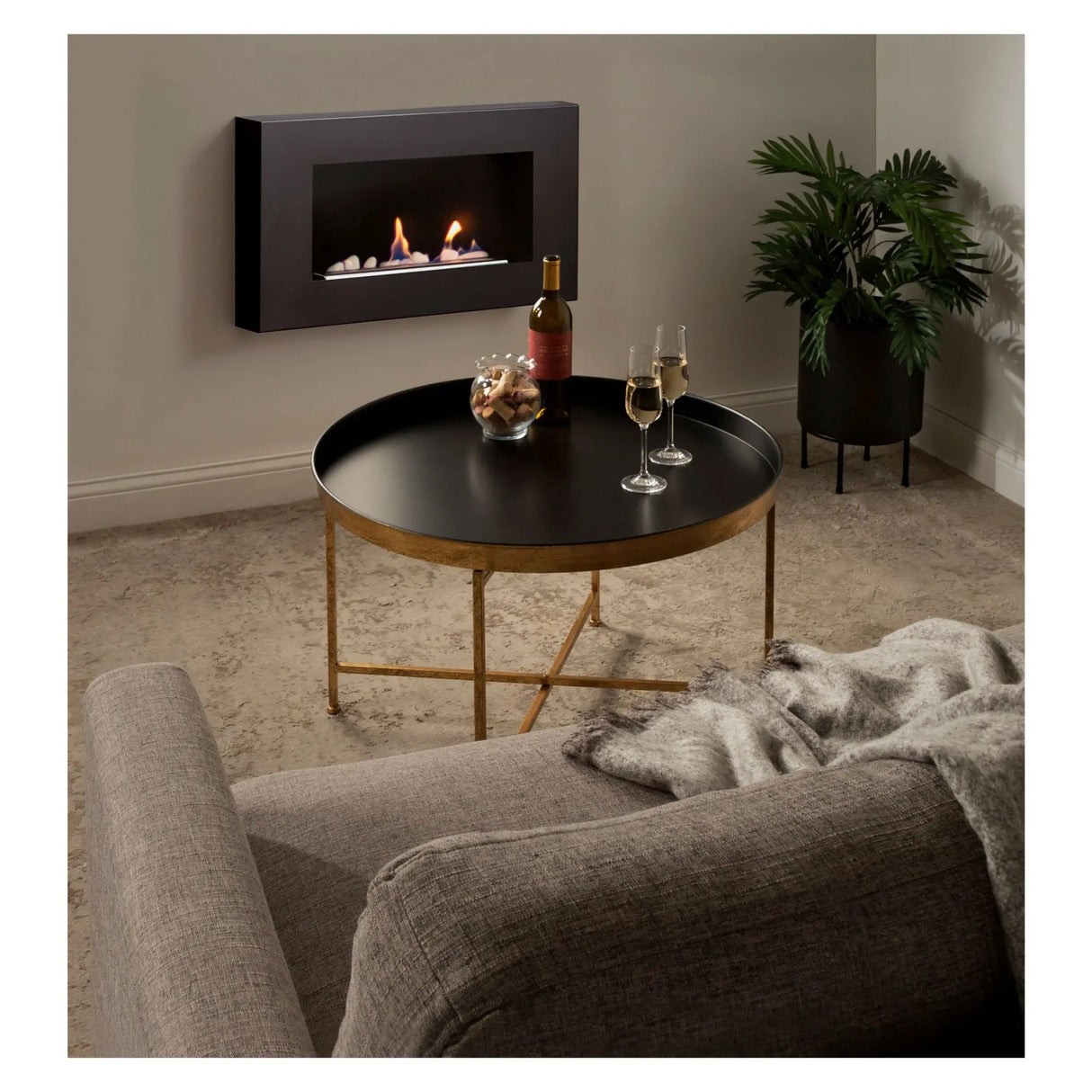 Kate & Laurel Celia Coffee Table | Modern Black & Gold Accent for Living Rooms Kate and Laurel
