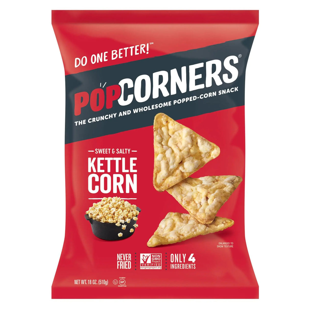PopCorners Kettle Corn Chips (18 oz) | Non-GMO Crunchy Snack PopCorners