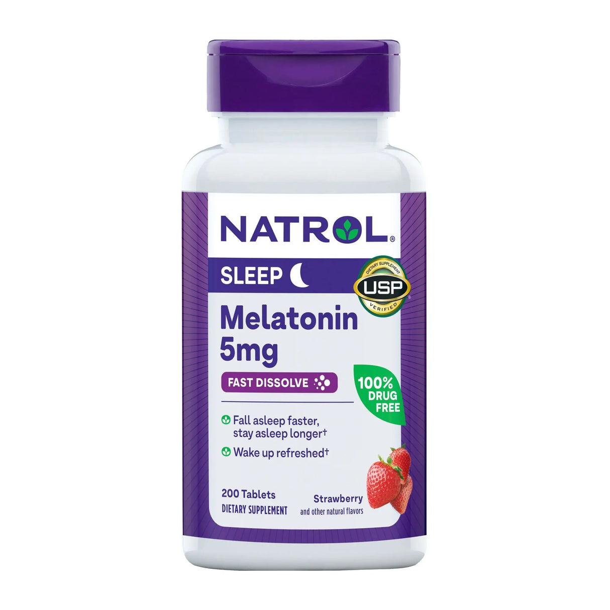 Natrol Melatonin Fast Dissolve (5 mg, 200 ct) | Non-Habit Forming Sleep Aid Natrol
