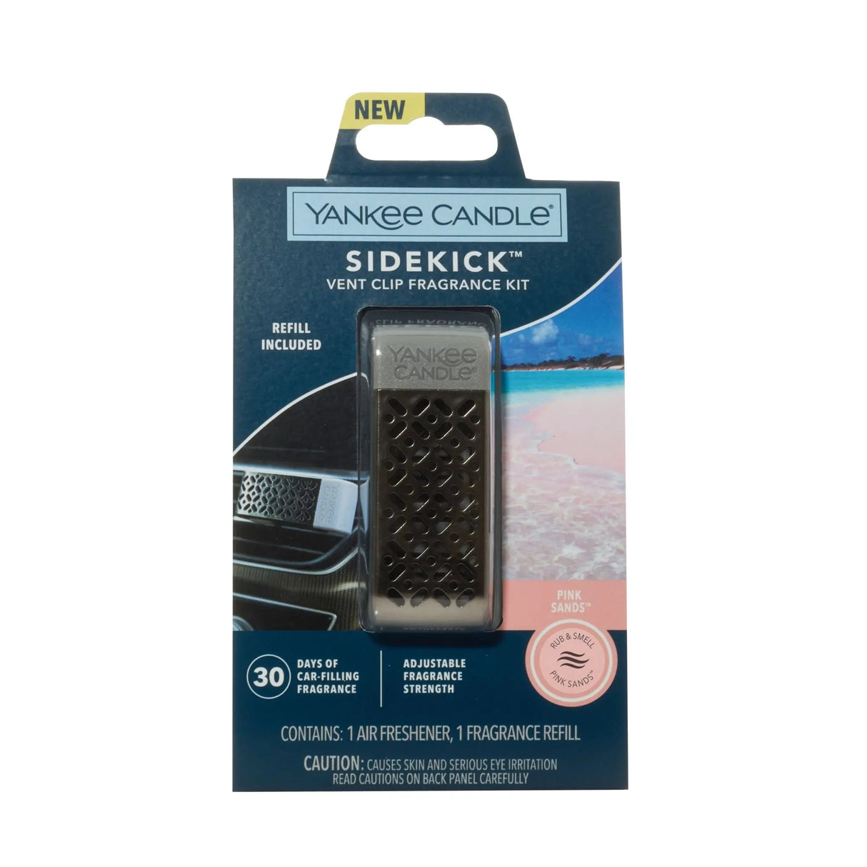 Yankee Candle Sidekick Vent Clip Refill (Pink Sands XO) | Tropical Fresh Scent for On-the-Go Yankee Candle