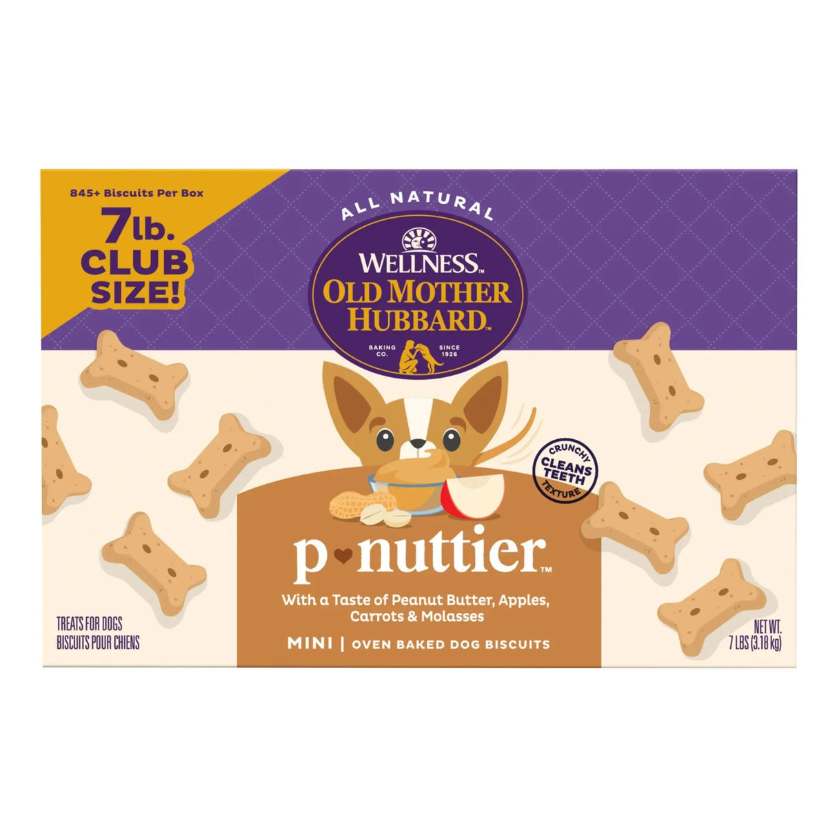 Old Mother Hubbard P'Nuttier Dog Treats (7Â lbs) | Mini Oven-Baked Peanut Butter Flavor Wellness