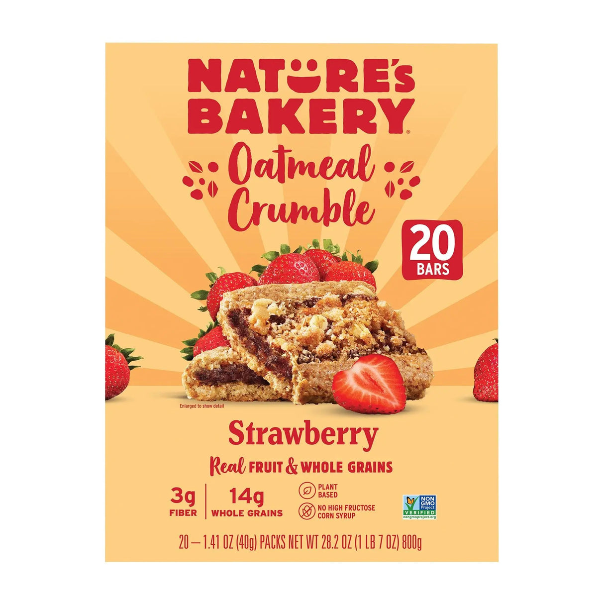 Nature's Bakery Strawberry Oatmeal Bars (20-Pack) | Whole Grain Snack Nature's Bakery