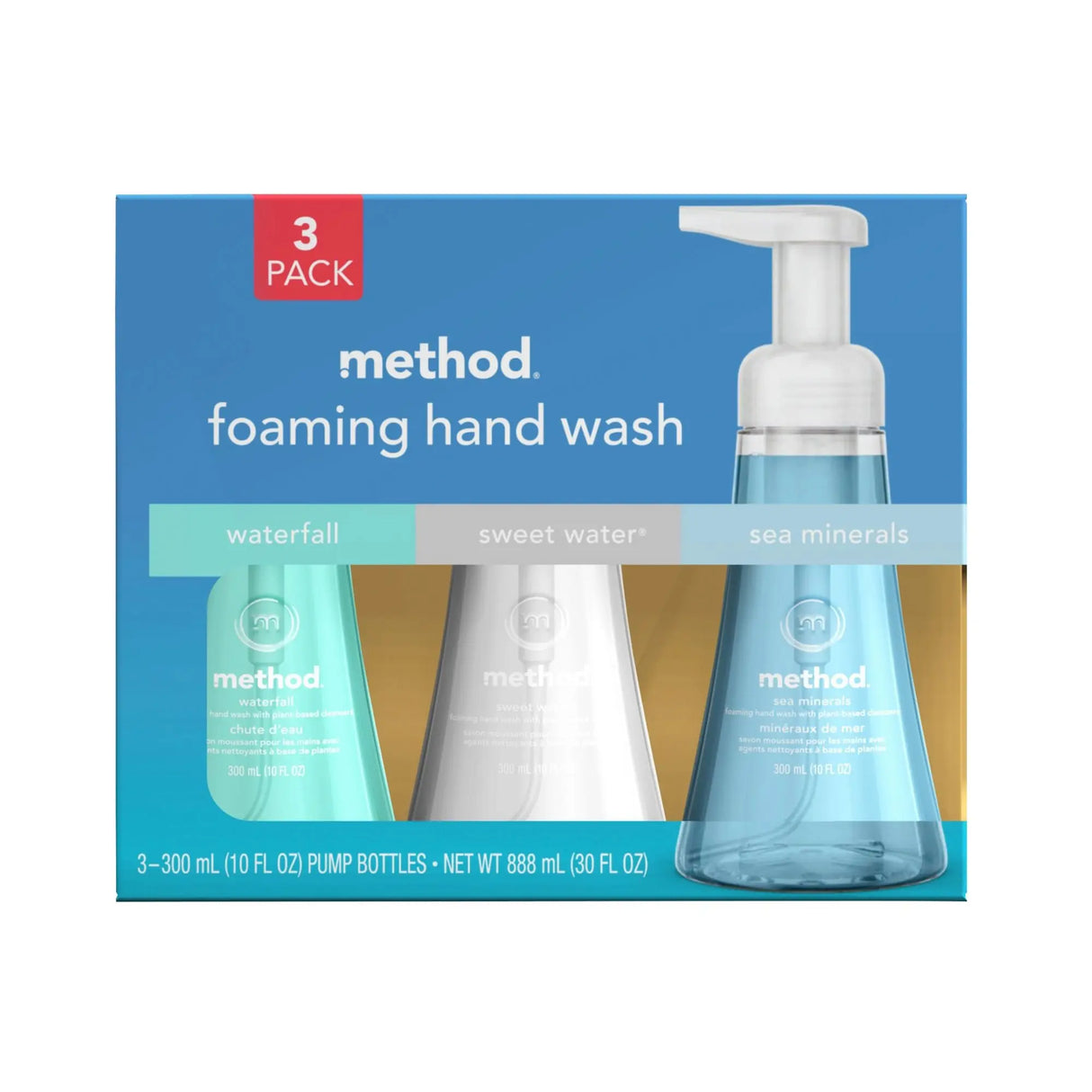Method Foaming Hand Soap (3-Pack, 10 fl oz Each) | Gentle, Sudsy Hand Cleansing Method