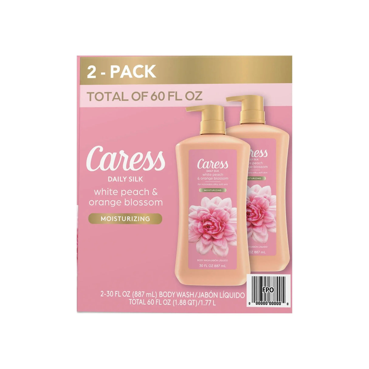 Caress Daily Silk Body Wash (2-Pack, 30 oz Each) | Silky Smooth Hydration Caress