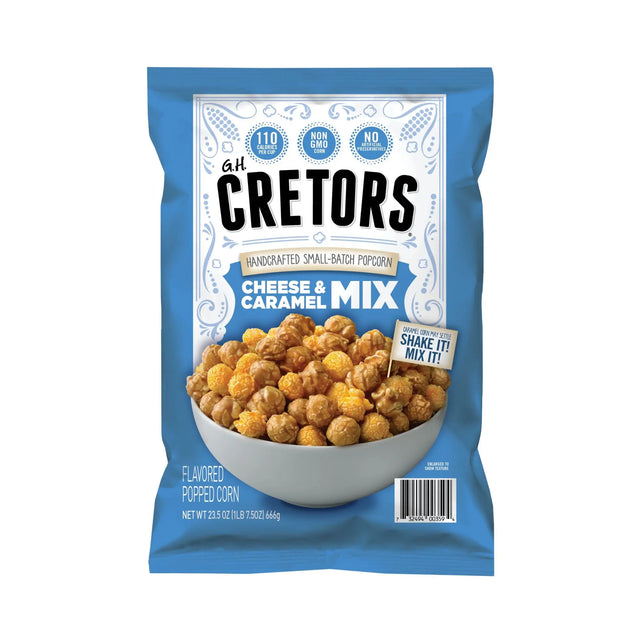 Cretors Cheese & Caramel Popcorn (23.5 oz) | Sweet & Savory Snack Mix Cretors
