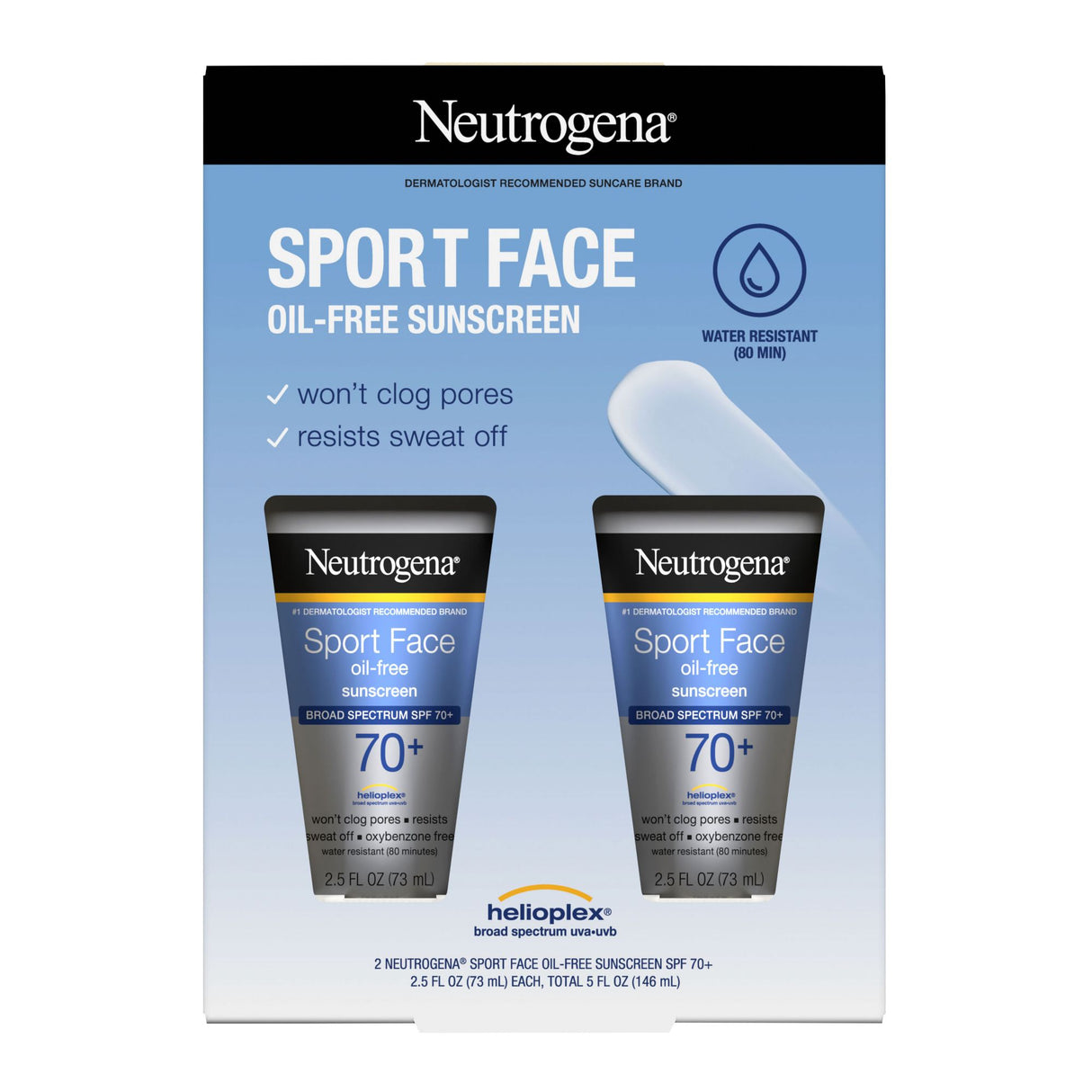 Neutrogena Sport Face sunscreen 2 pack