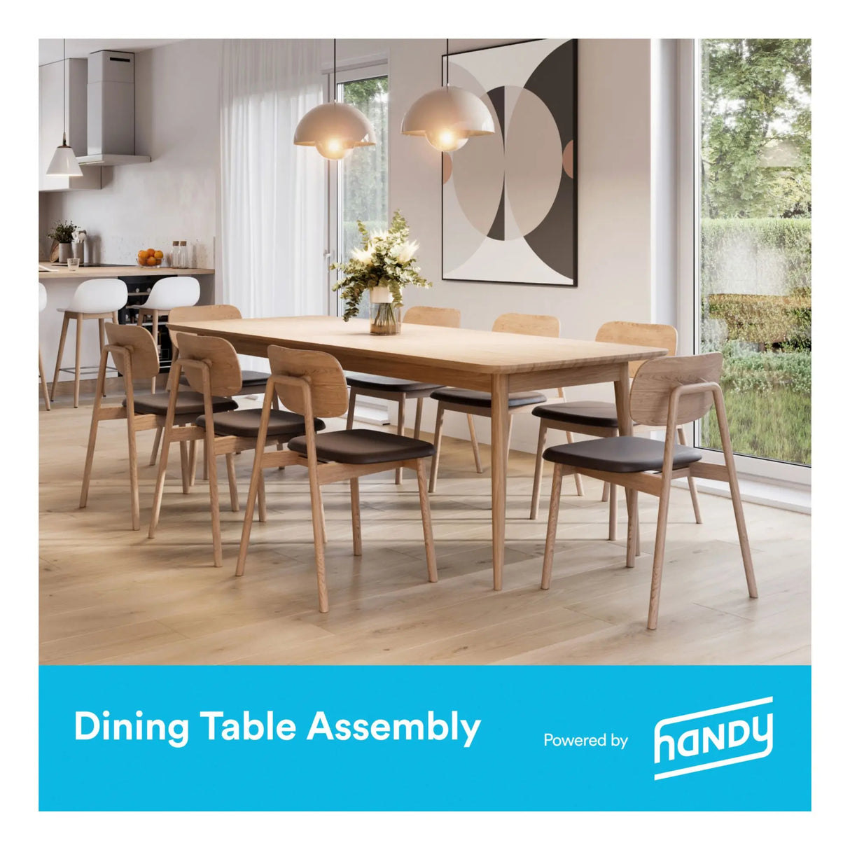Handy Dining Table Assembly Kit | Easy Family Table Setup Handy