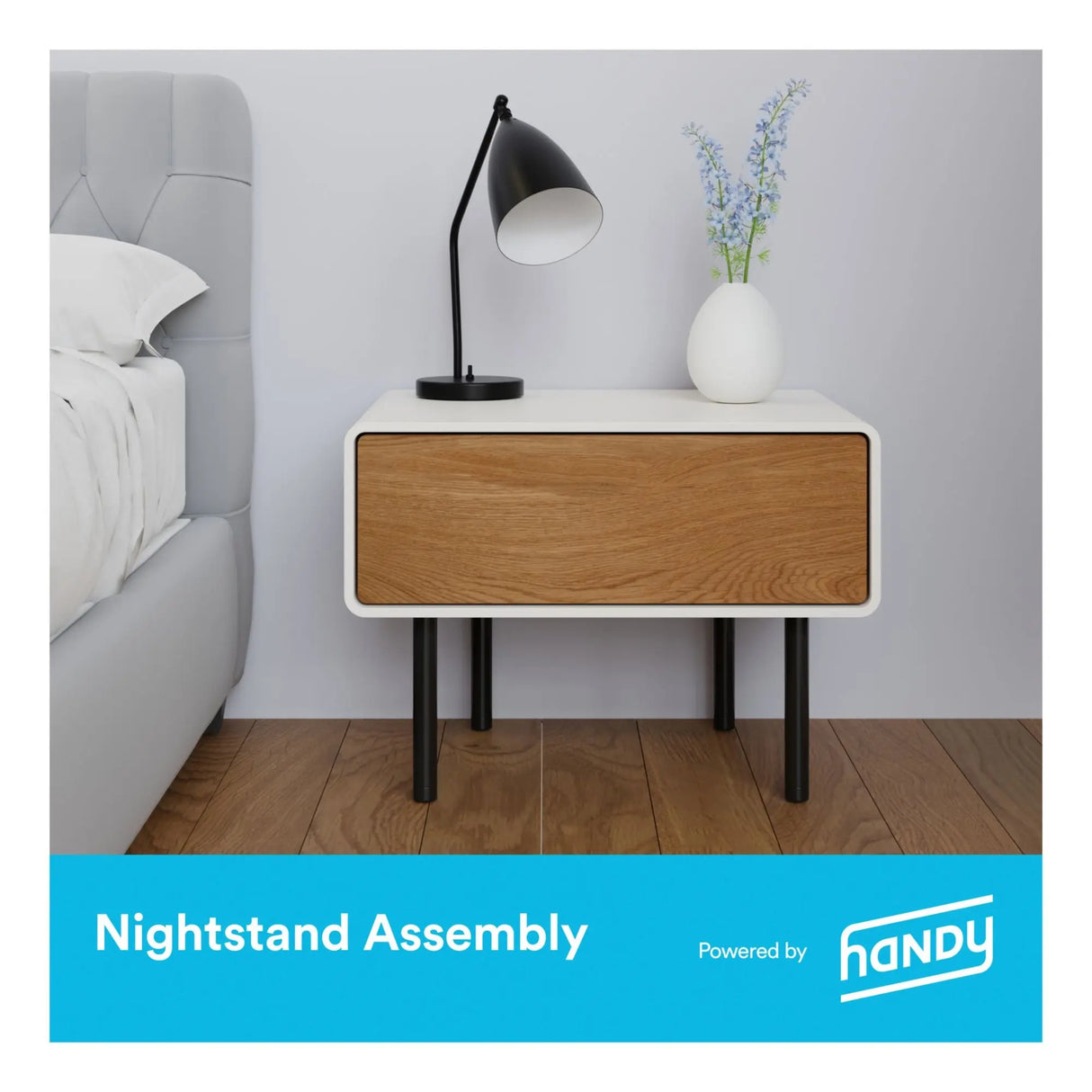 Handy Nightstand Assembly Kit | Quick Bedroom Setup Handy