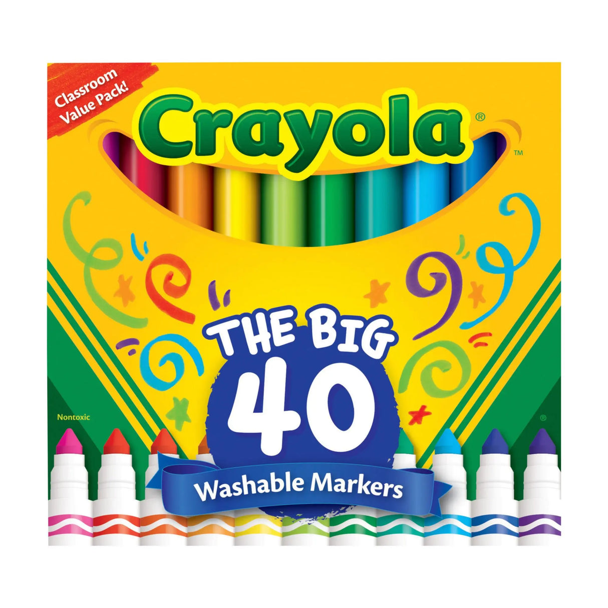 Crayola Washable Markers (40-Count) | Ultra-Clean, Bold Colors for Creative Fun Crayola