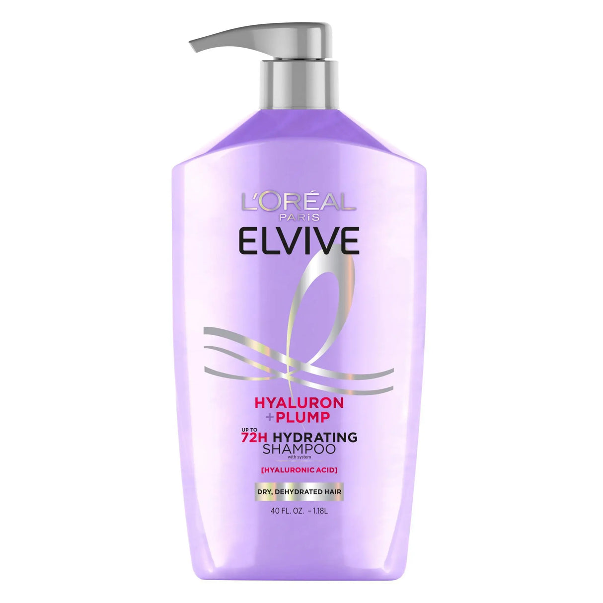 L'Oreal Elvive Hyaluron Plump Shampoo (40 oz) | Paraben-Free Hydrating Hair Cleanse L'Oreal