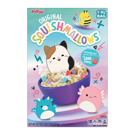 Squishmallows Cereal (XL Bag, 23.7 oz) | Colorful Marshmallow Treats in Every Bite Kellogg's