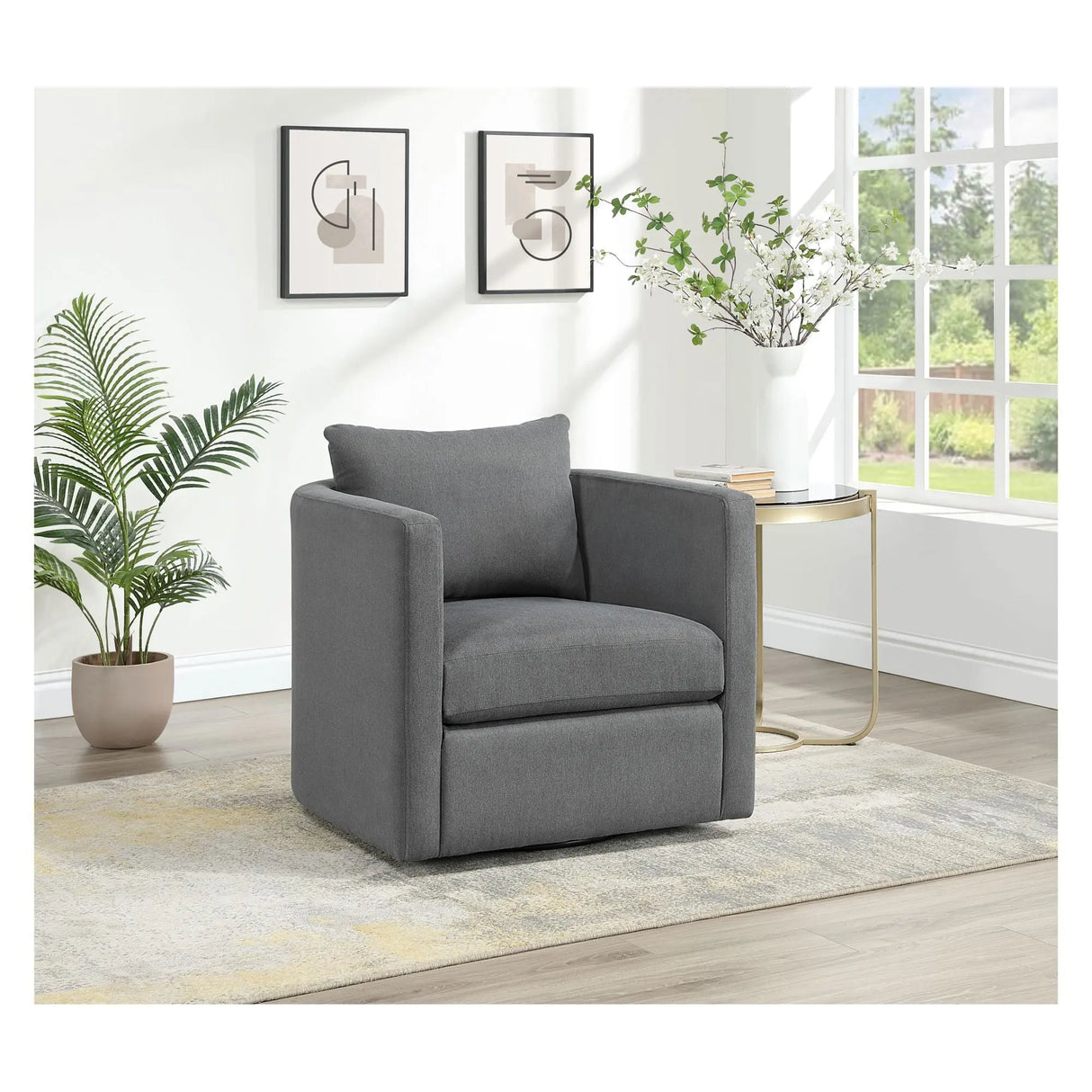 ModLuxe Trenton Swivel Chair (Gray) | Sleek, Modern Comfort ModLuxe