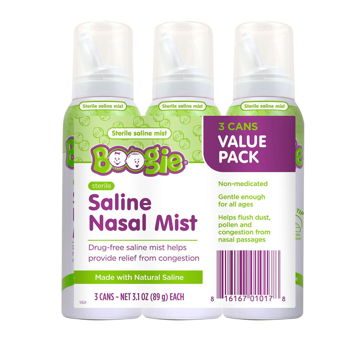 Boogie Saline Nasal Mist 3 pack