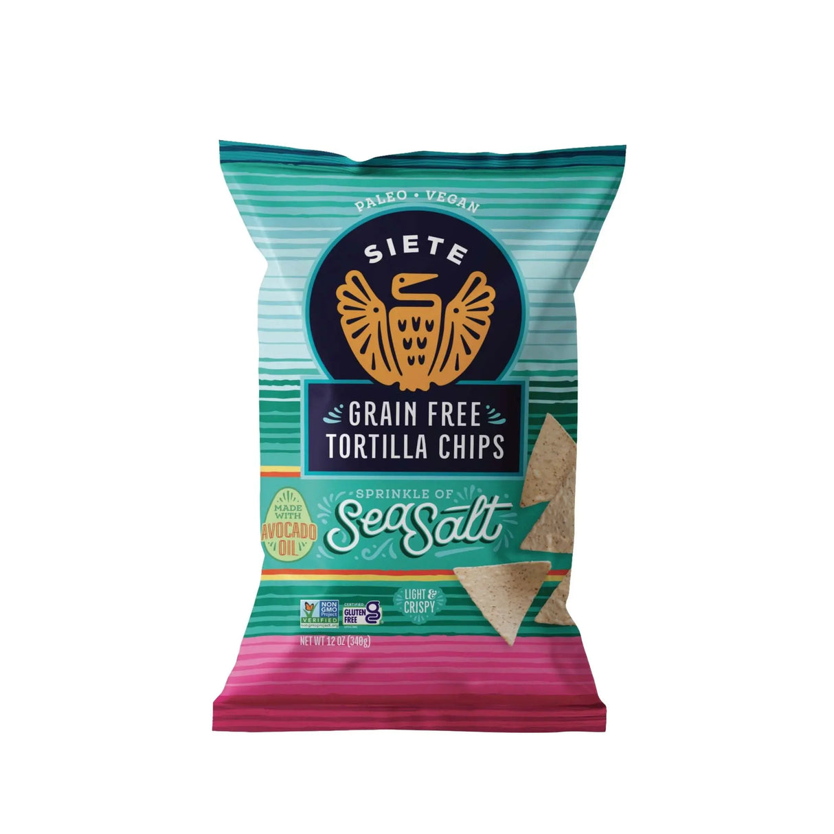 Siete Grain-Free Sea Salt Chips (12 oz) | Paleo-Friendly, Crispy Tortilla Chips Siete