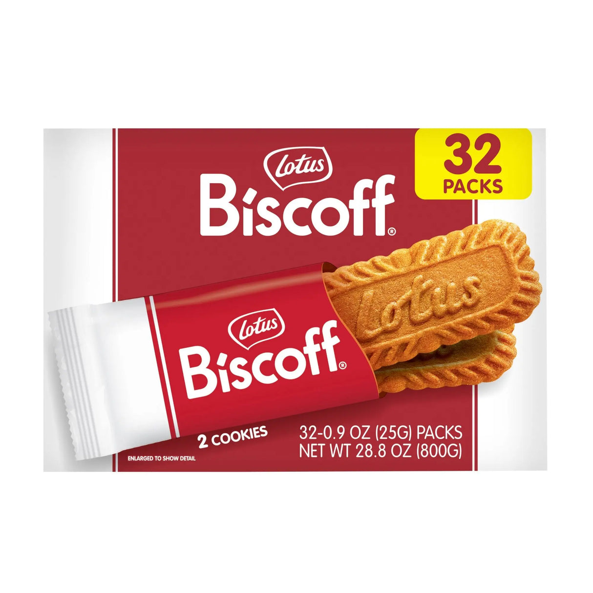 Lotus Biscoff Cookies (32-Pack, 2-Pack) | Caramelized Spice Wafers for Coffee Pairing Lotus Biscoff
