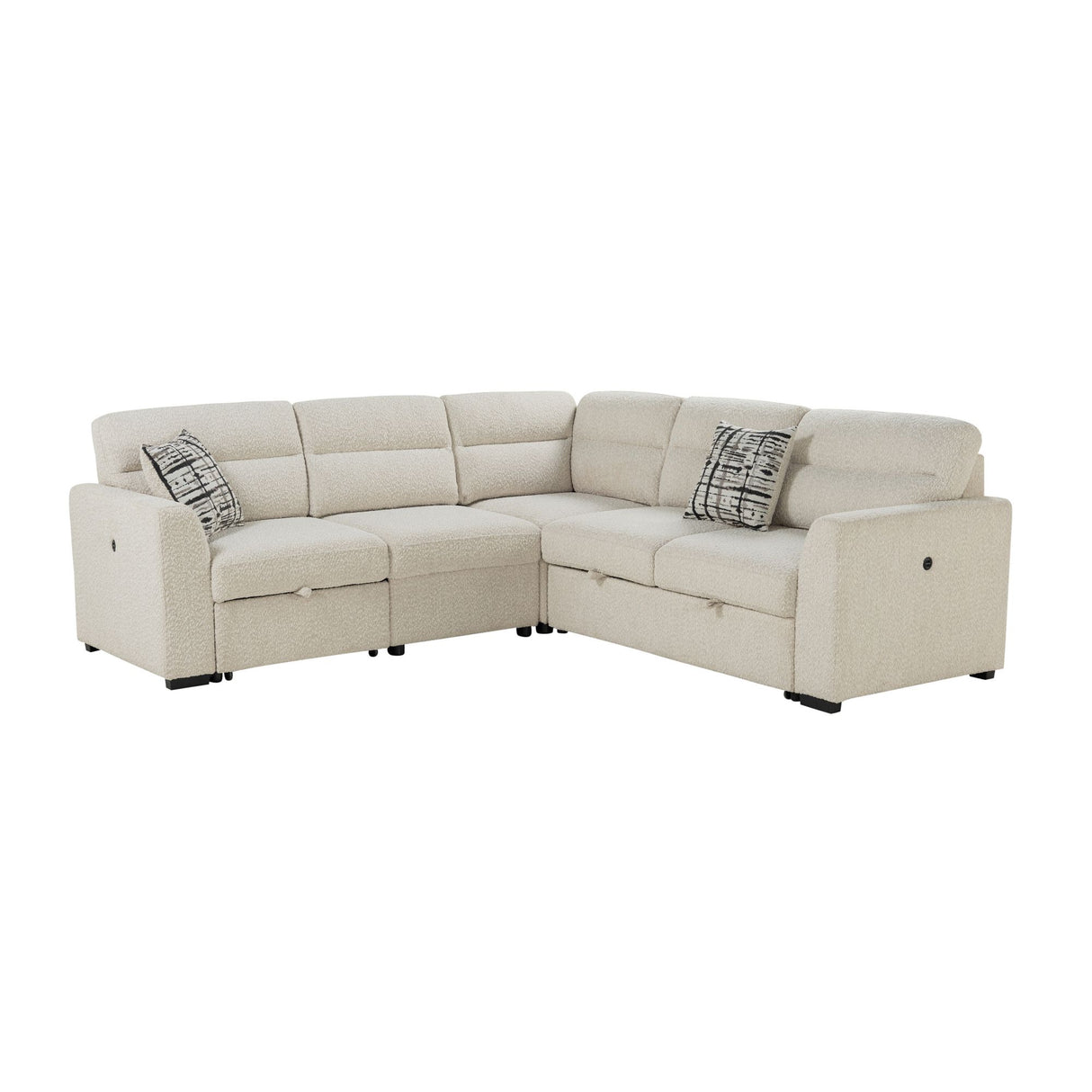Chelsea 3-piece sectional with pull-out bed in beige
