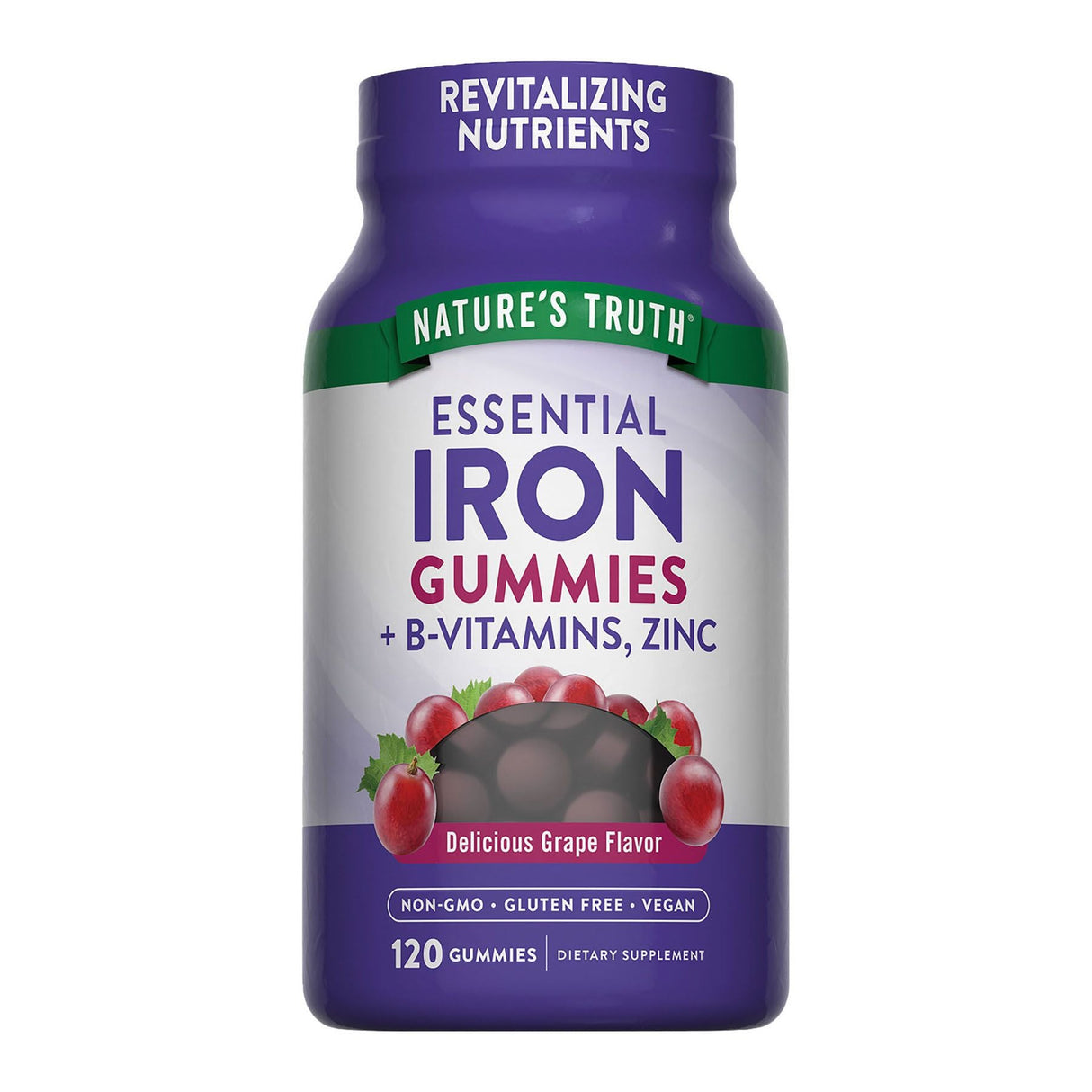 Nature's Truth Iron Gummies with B-Vitamins & Zinc (120 ct.) | Energy Support in a Tasty Gummy Formula Nature's Truth