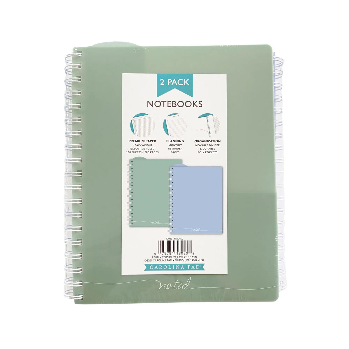 Carolina Pad Noted Ideal Notebooks (2-Pack) | Premium Paper for Everyday Notes Carolina Pad