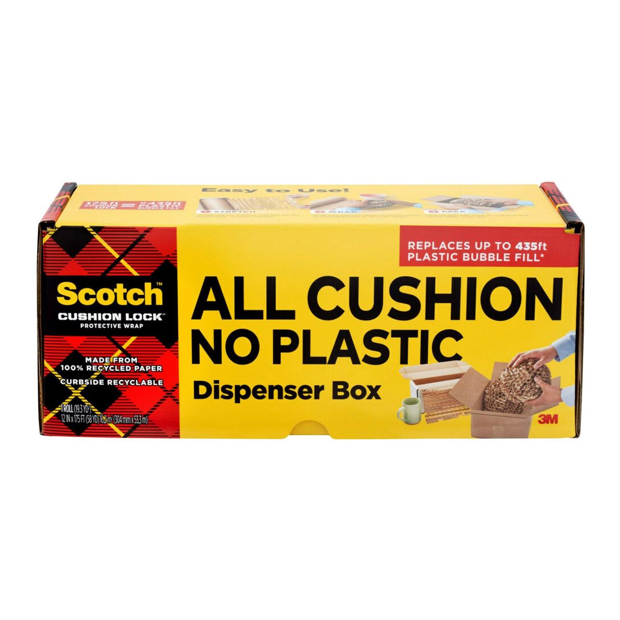 Scotch Cushion Lock Protective Wrap (12" x 175') | Eco-Friendly Packing Material for Fragile Items Scotch