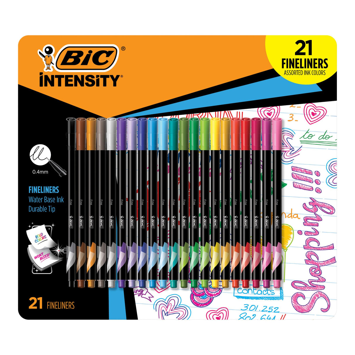 BIC Intensity Fineliner Assorted Color Pens 21 ct