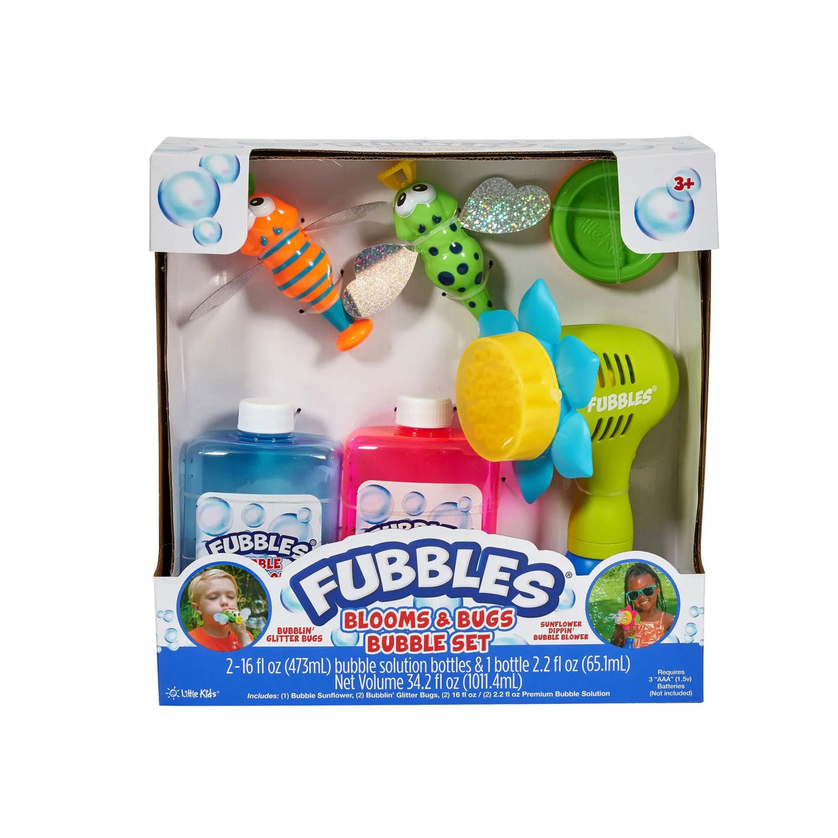 Fubbles Blooms & Bugs Bubble Set | Mess-Free Outdoor Fun Fubbles