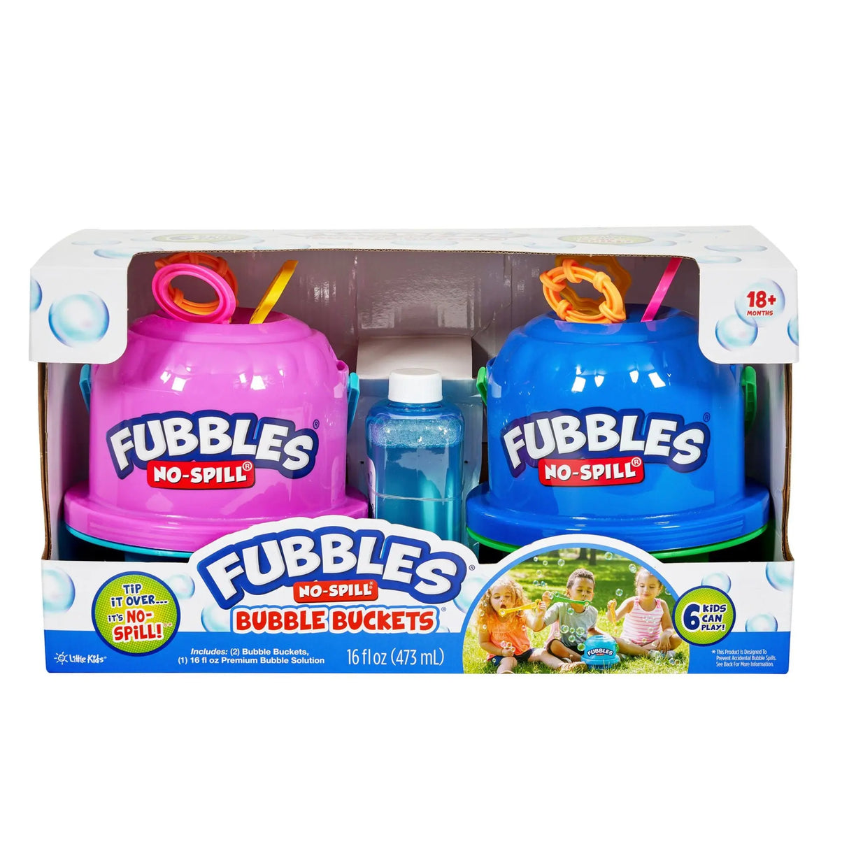 Fubbles No-Spill Bubble Bucket (2-Pack) | Mess-Free Bubble Fun Fubbles