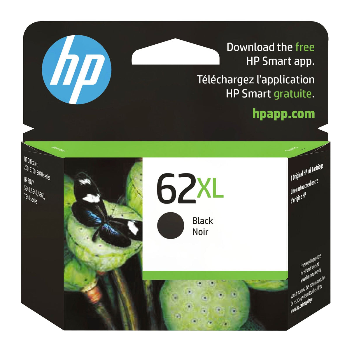 HP 62XL Black Ink Cartridge | High-Yield Printing – Instant Ink Compatible HP