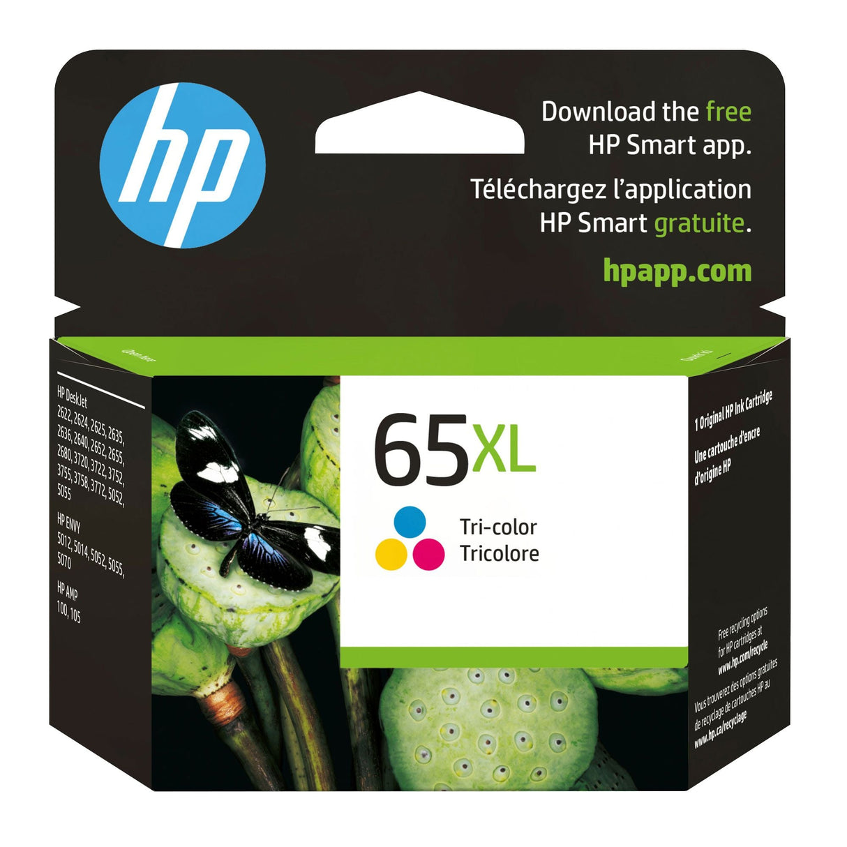 HP 65XL Tri-Color Ink Cartridge | High-Yield Printing – Instant Ink Eligible HP