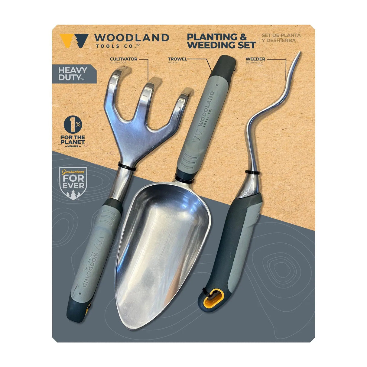 Woodland Tools Planting & Weeding Set (3-Pc) | Heavy-Duty Garden Tools Woodland Tools