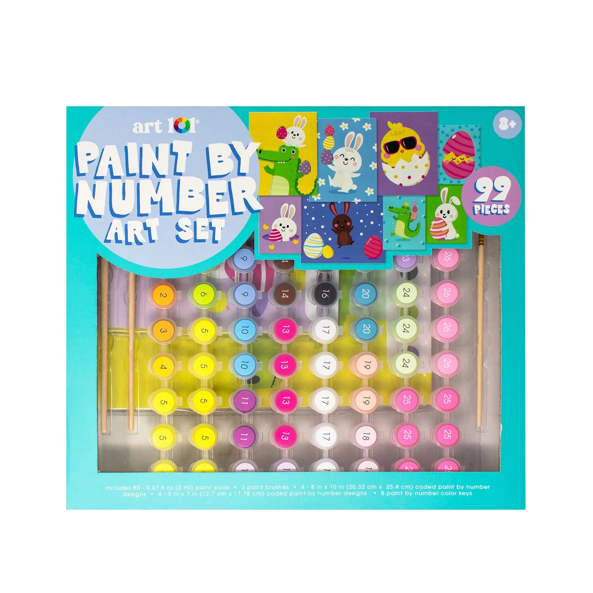 Art 101 Paint-by-Number Set (99-Piece) | Beginner-Friendly Art Kit with Canvas & Supplies Art 101