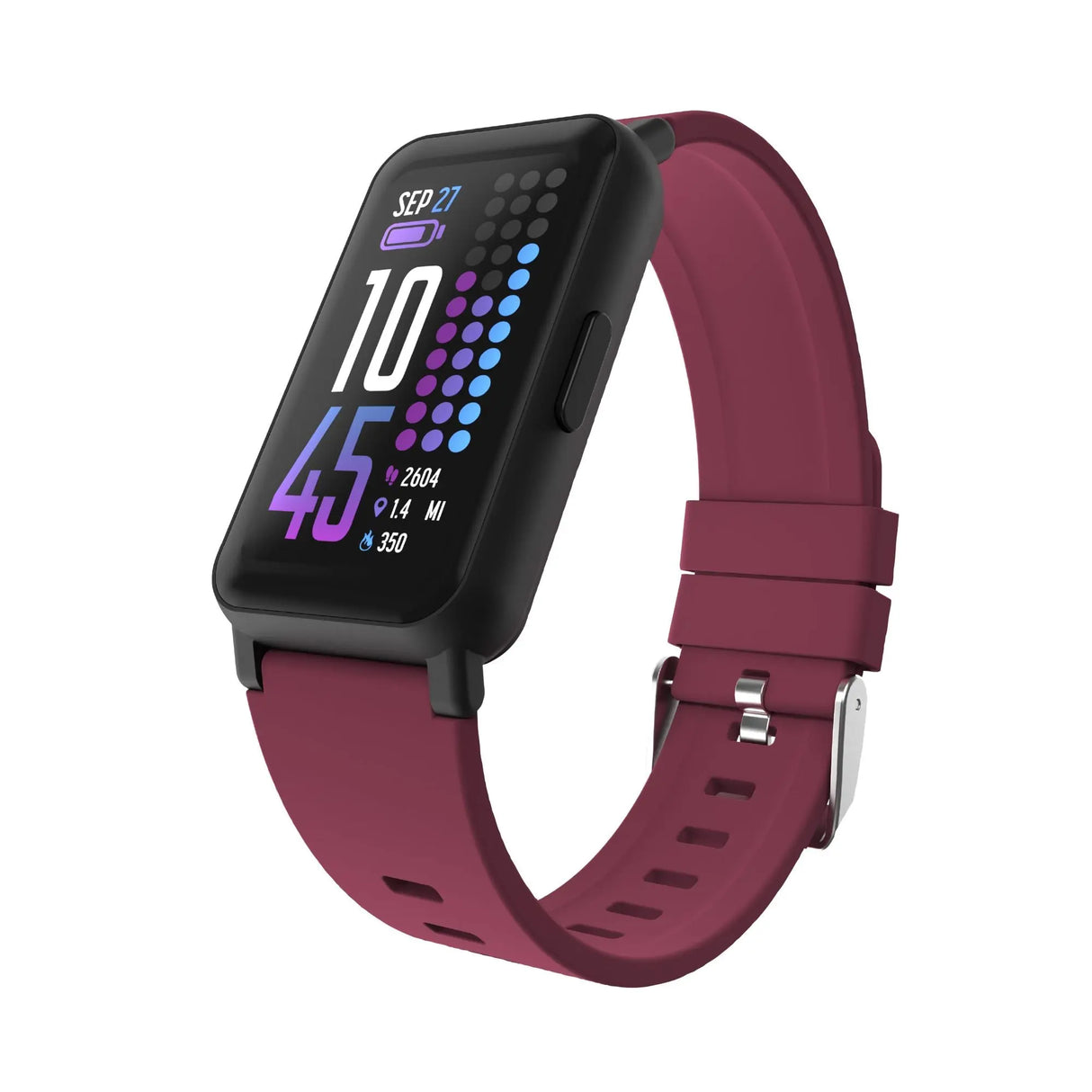 iTouch Active 4 Smartwatch (Burgundy) | Unisex Fitness & Notification Tracker iTouch