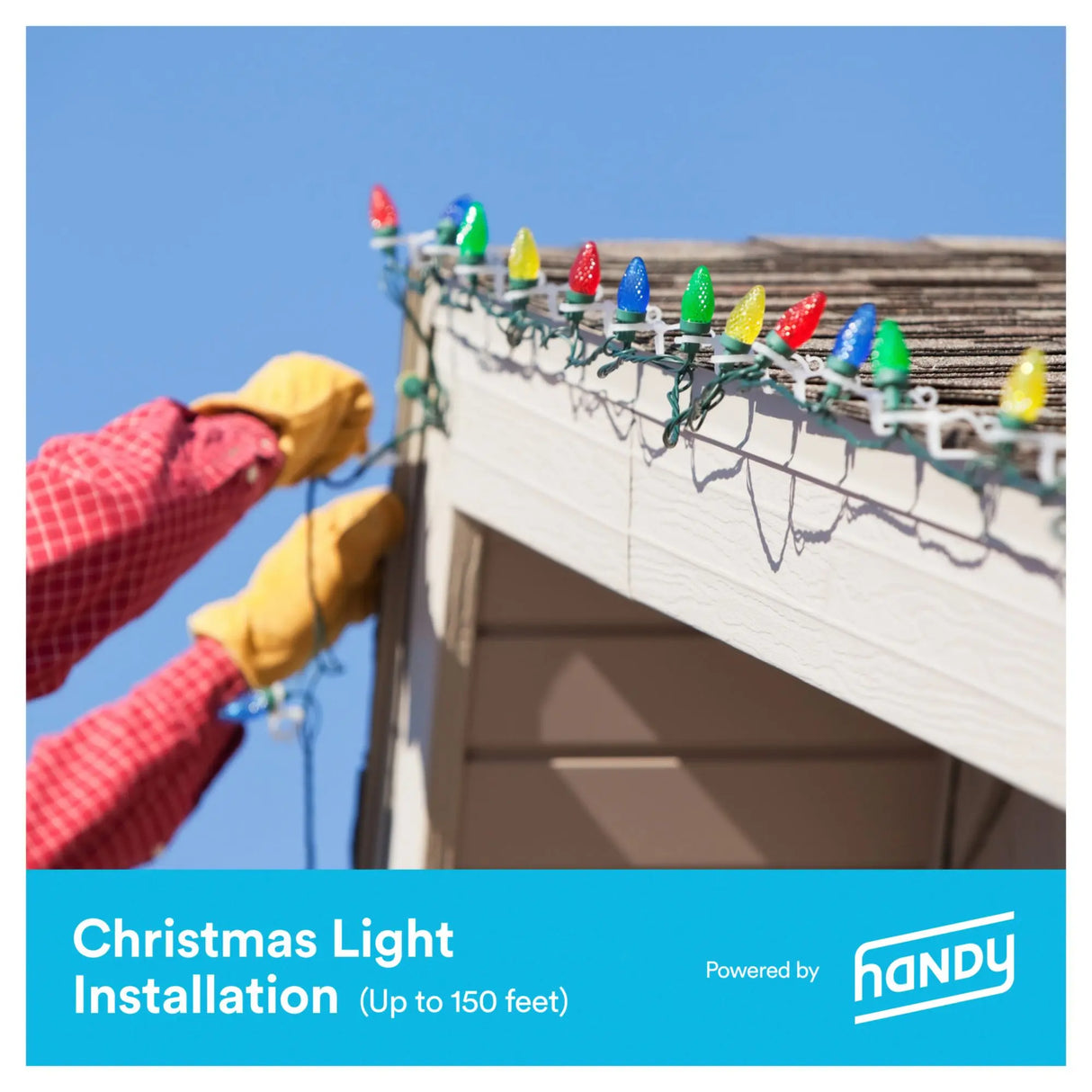 Handy Christmas Light Installation Service (Up to 150 ft) | Professional Holiday Setup Handy