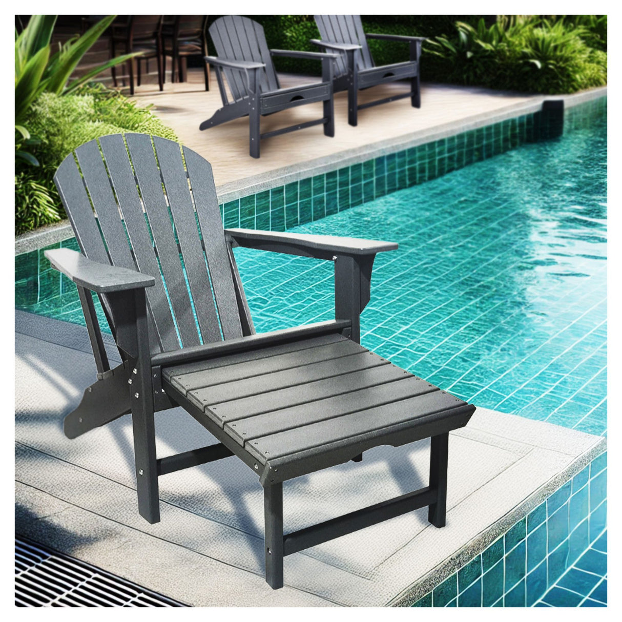 Balkene Adirondack chair with footrest