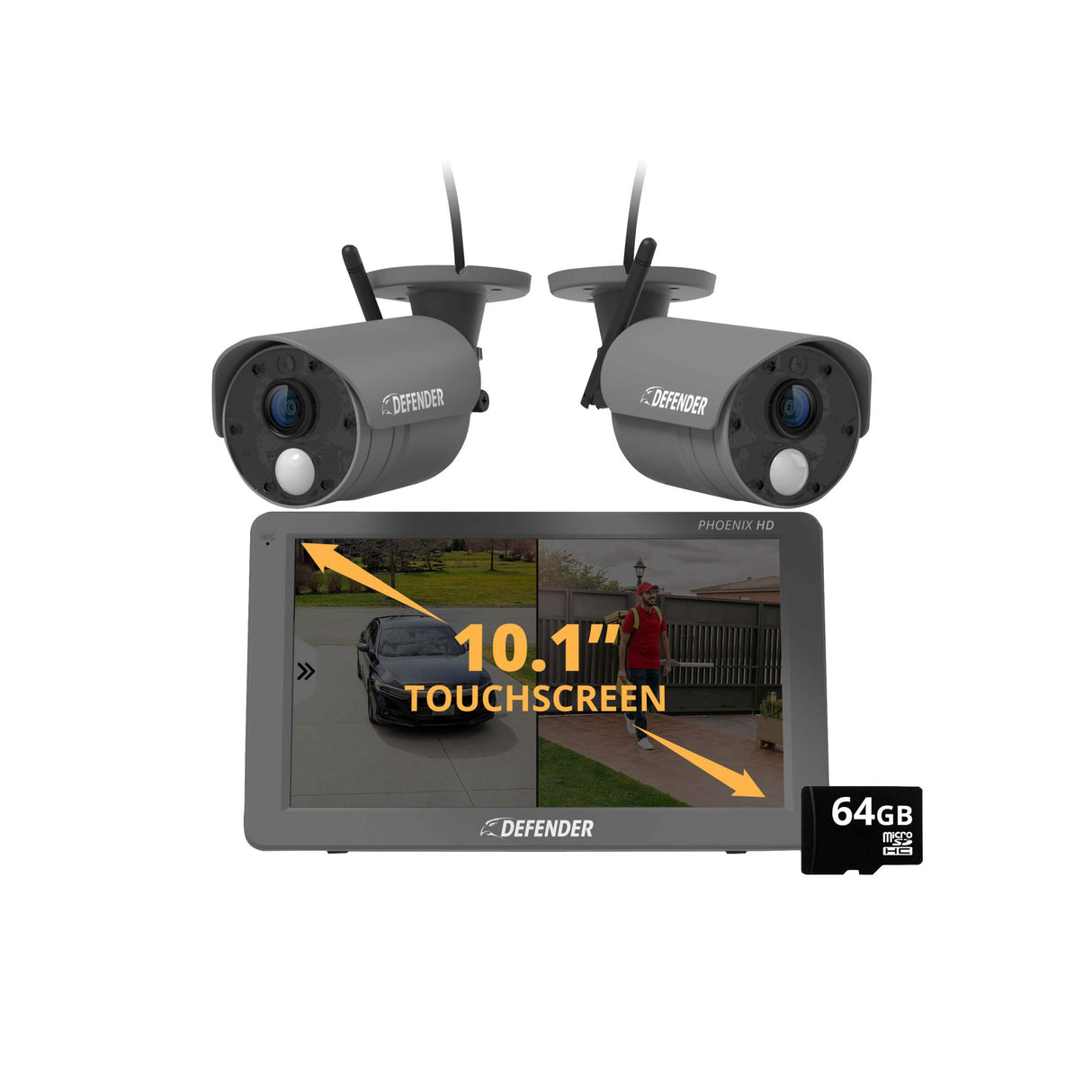 Defender PHOENIXHD security system with cameras and monitor