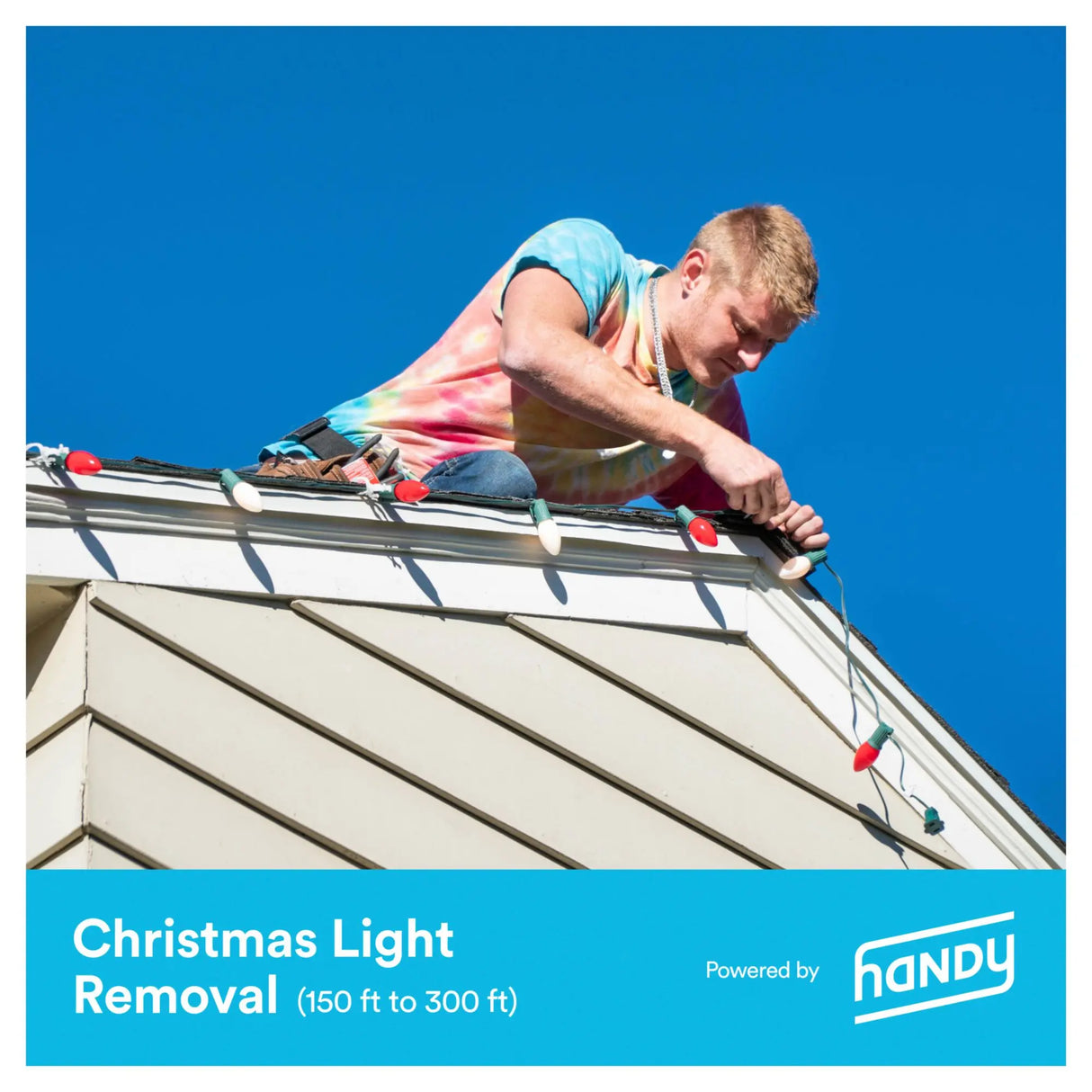 Handy Christmas Light Removal Service (150-300 ft) | Safe Holiday Takedown Handy
