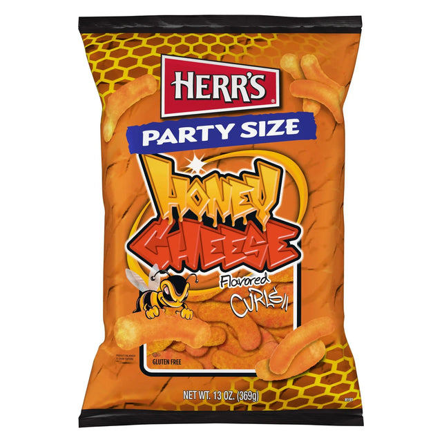 Herr's Honey Cheese Curls (13 oz) | Sweet & Savory Crunch Snack Herr's