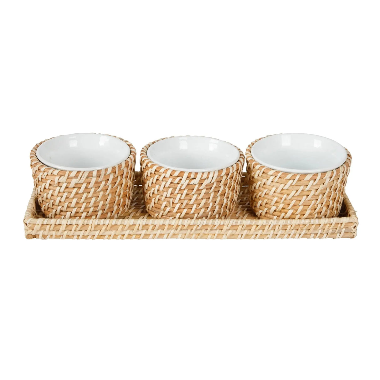 Sur La Table Rattan Condiment Tray Set (7-Pc) | Stylish Tabletop Organizer Sur La Table
