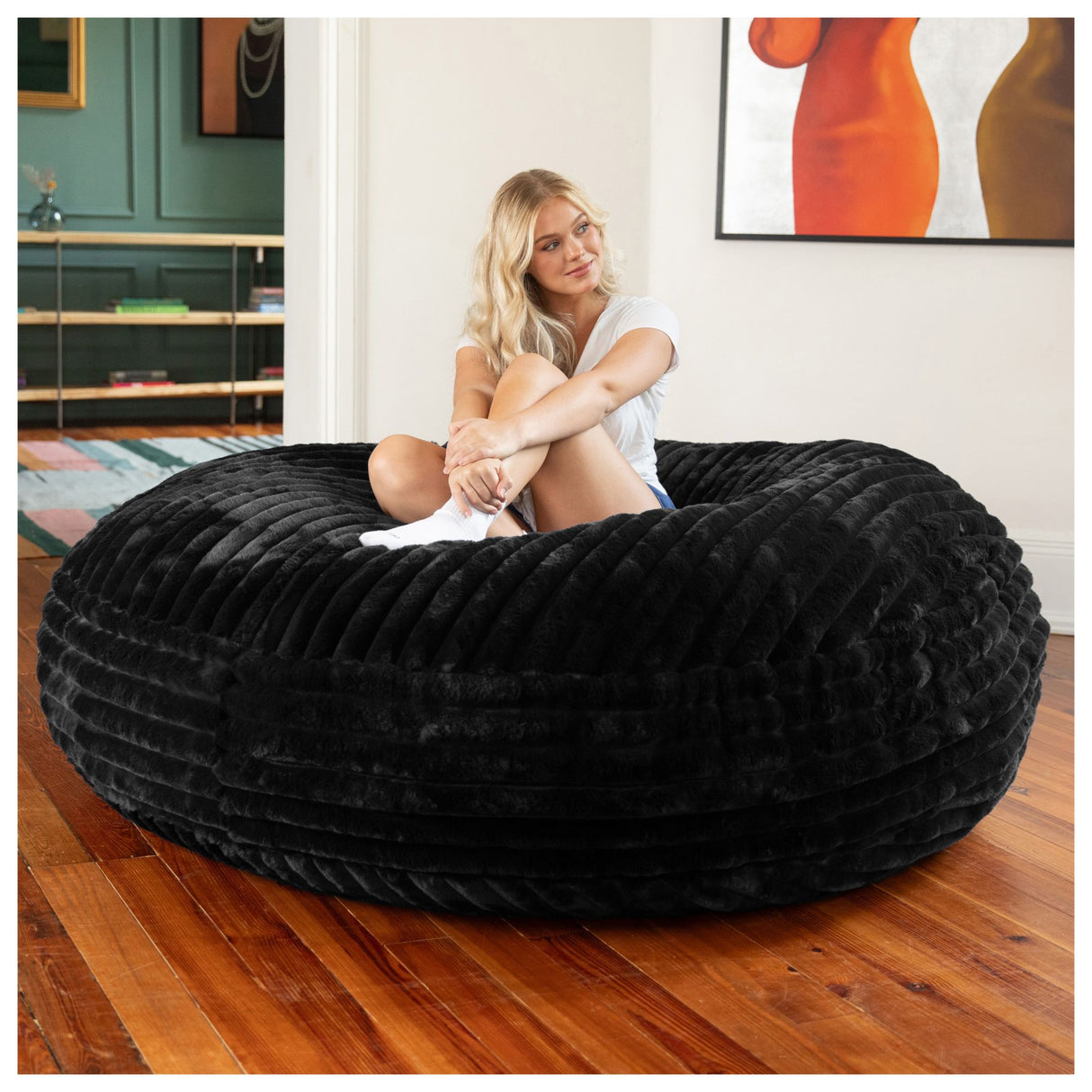 Jaxx 6-Ft. Cocoon Large Faux Fur Bean Bag Chair