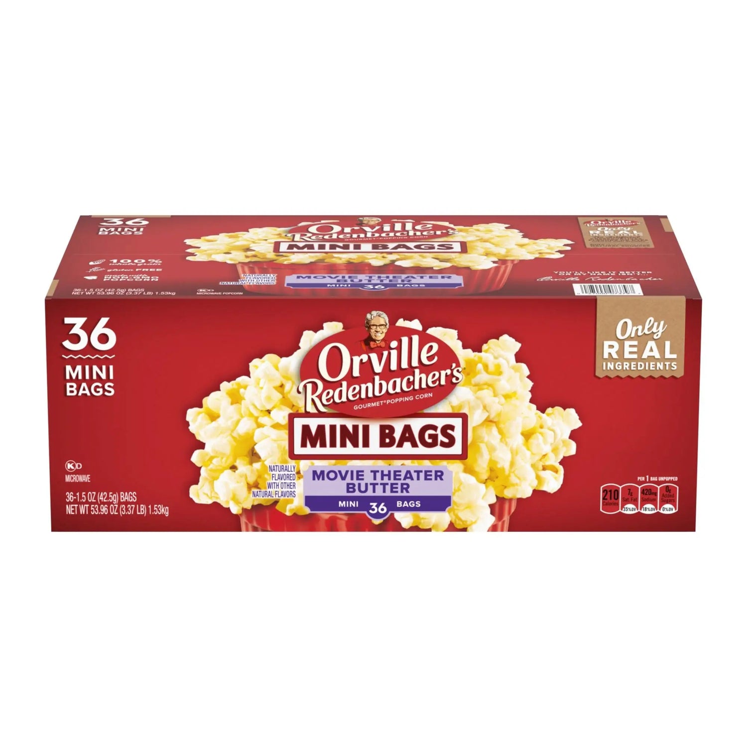 Orville Redenbacher's Movie Theater Butter Popcorn (36-Pack, 1.5 oz Each) | Snackable Mini Bags Orville Redenbacher's