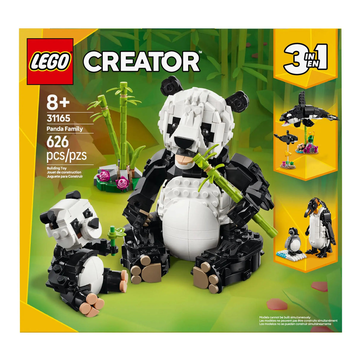 LEGO Creator 3-in-1 Wild Animals Panda Family Building Toy | Versatile 3-in-1 Creative Play LEGO